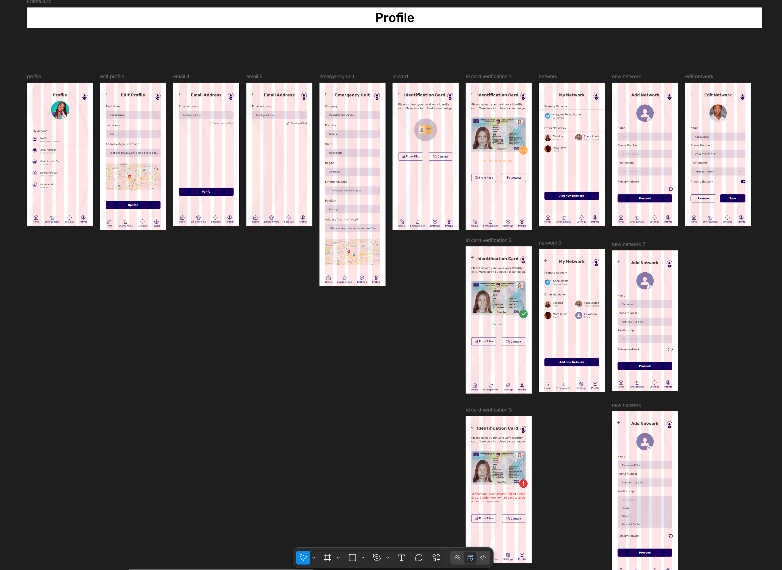 ZoneAid final user interface details showing emergency categorization and location sharing features with optimized contrast and button sizing for accessibility